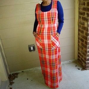 Vintage 70s Plaid Maxi